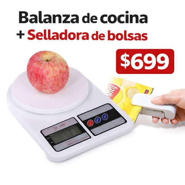 Balanza 10 k + Selladora de bolsas mini